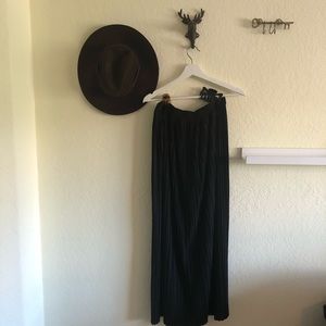 Topshop | Black Jersey Pleated Maxi Skirt